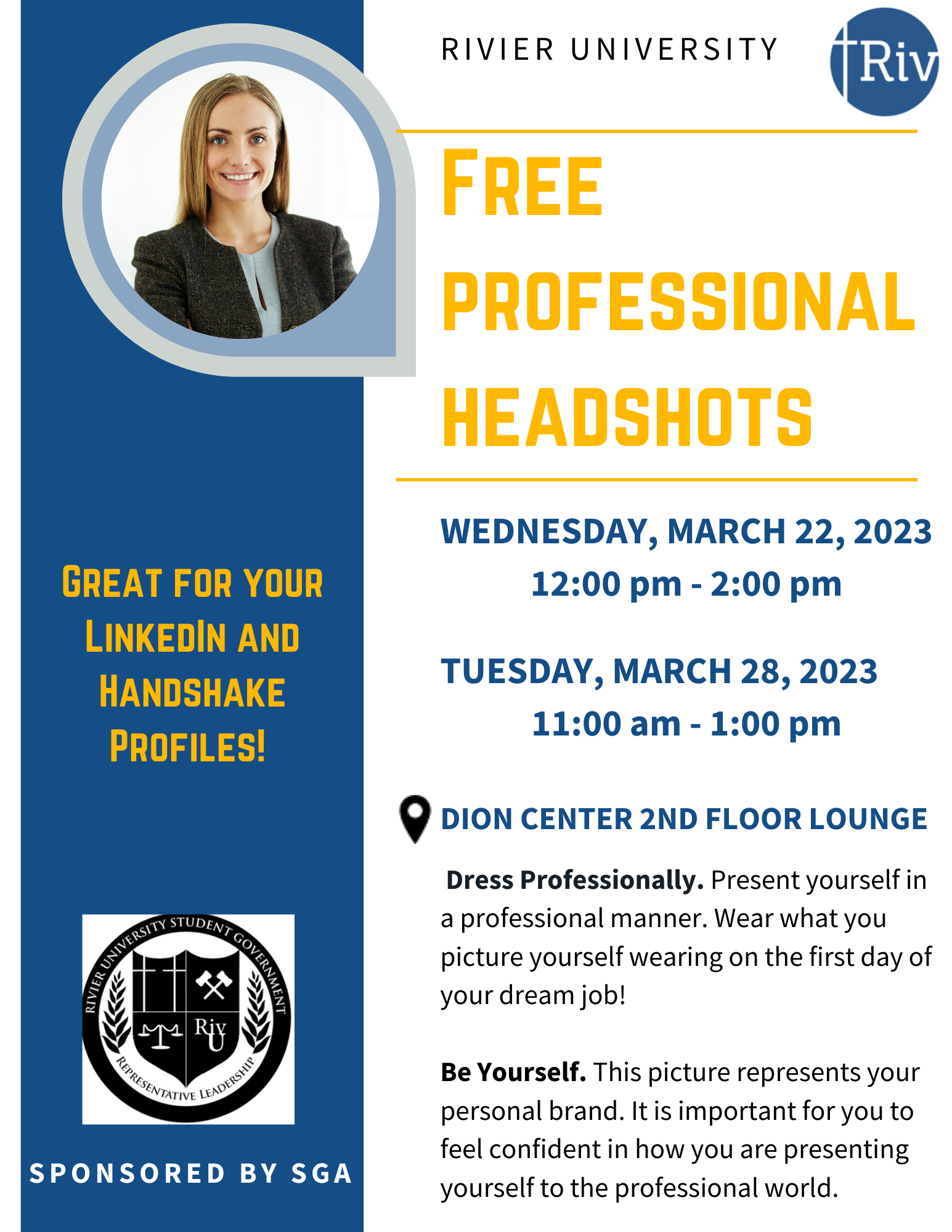 Free Professional Headshots Rivier University